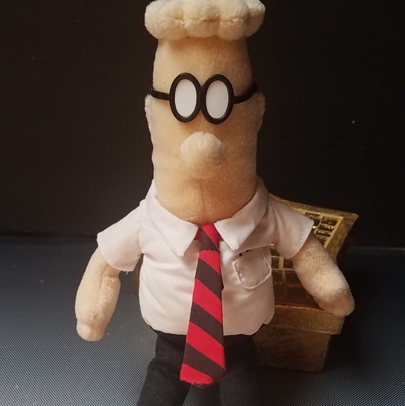mr Dilbert htf collector plush doll office babe RIP SCOTT ADAMS